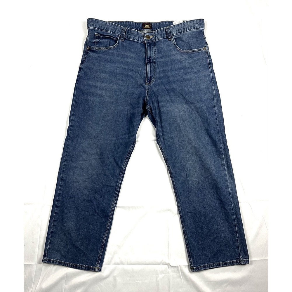 Lee Jeans Womens 18 Medium Blue Premium Quality Straight Leg Stretch Mid Rise